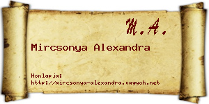 Mircsonya Alexandra névjegykártya